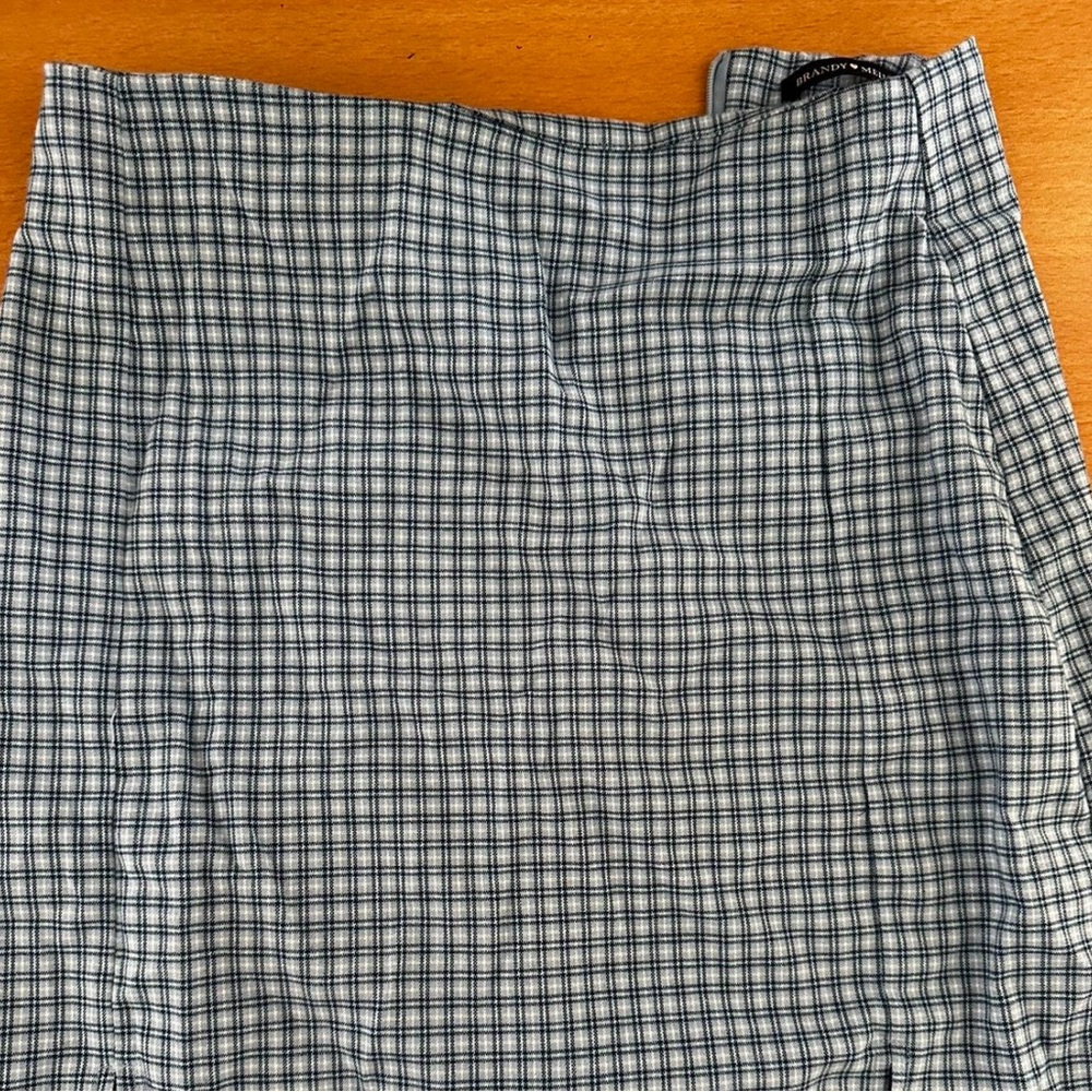 Blue checkered mini skirt from brandy Melville